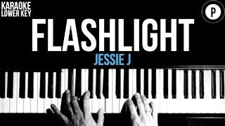 Jessie J  Flashlight Karaoke SLOWER Acoustic Piano Instrumental Cover Lyrics LOWER KEY [upl. by Htederem41]