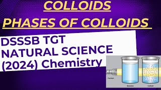 COLLOIDS PHASES OF COLLOIDS DSSSB TGT NATURAL SCIENCE [upl. by Mick]