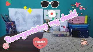 Reorganized my desk🎀✨artandcraft diycrafts reorganisation paintingtutorial paintinglover fyp [upl. by Ambrosi]