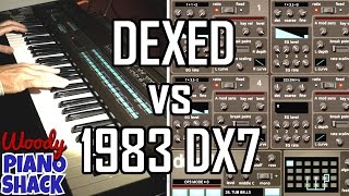 Dexed VST versus 1983 Yamaha DX7  Orgy of 80s riffs and overused presets [upl. by Haerle316]