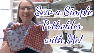 How to Sew a Simple Potholder  Sewing Tutorial  Homemaking on the Homestead [upl. by Adnovoj867]