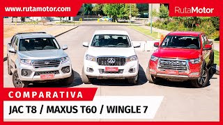 Comparativa Pickups Chinas  JacT8  Maxus T60  Wingle 7  Listas para el trabajo y placer [upl. by Siaht]