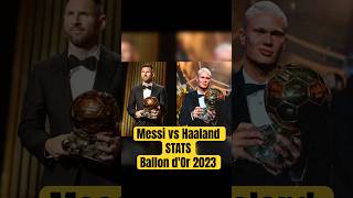 Messi vs Haaland stats Ballon dOr 2023  short shorts messi haaland ballondor [upl. by Narok638]