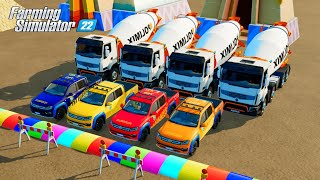 TRANSPORTING EMERGENCY CARS DODGE ISUZU BRABUS amp CUT SUN FLOWER WITH ZETOR TRACTORS FS 22 [upl. by Staley]