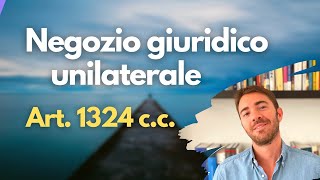 Il negozio giuridico unilaterale Diritto privato [upl. by Gunner]