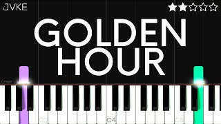 JVKE  golden hour  EASY Piano Tutorial [upl. by Latham]