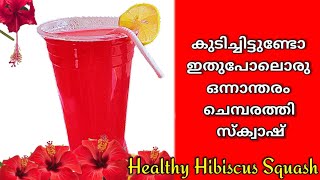 രുചികരമായ ചെമ്പരത്തി സ്ക്വാഷ്  Healthy Teste Hibiscus Squash  Zenana Vibes [upl. by Tnomal]