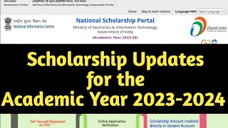 Scholarship for Academic Year 202324  National Scholarship Portal  Scholarship Updates [upl. by Berrie636]