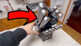 McCook® MC19 Knife Sets 15 Pieces German Stainless Steel Knife Block Sets with Sharpener  Review [upl. by Samot]