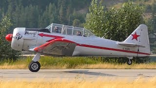 Harvard Mark IV amp Yakovlev Yak18T  Classic Warbird Takeoff [upl. by Sy714]