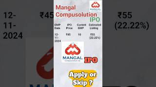 Mangal compusolution ipo reviews  Mangal ipo analysis  Mangal ipo GMP  ipo gmp [upl. by Violeta]