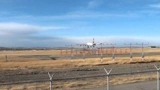 Extreme Crosswinds Lufthansa landing in Calgary [upl. by Netfa]