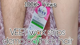 How to use VEET wax strips  Demo on thick hair [upl. by Niwroc]