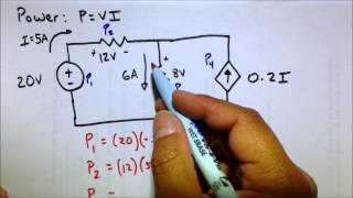 Circuit Power Dissipated amp Supplied Analysis Practice Problem Electrical Engineering Basics Review [upl. by Verner411]