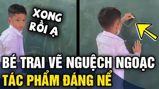 Bé trai 8 tuổi cầm phấn VẼ NGUỆCH NGOẠC ít phút sau dân mạng TRÒN MẮT nhìn kết quả  Tin 3 Phút [upl. by Arraes714]