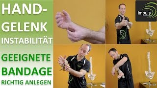 Handgelenk Instabilität  eine geeignete Bandage richtig anlegen [upl. by Gunter]