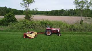 Farmall 706 Pulling a New Holland 488 Haybine for First Cutting Hay in 2022 [upl. by Keynes549]