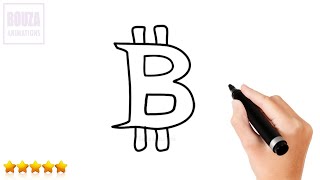 Easy Bitcoin Logo Drawing Tutorial for Beginners [upl. by Christen]