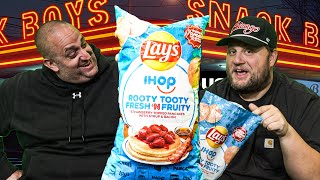 Lays IHOP Rooty Tooty Fresh N Fruity Strawberry Pancakes With Syrup amp Bacon  Snack Boys Ep 31 [upl. by Htevi237]