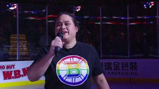 Lavender Darcangelo sings the National Anthem at the Bruins [upl. by Leeban]