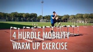 4 Hurdle drills for warm up flexibility and mobility training  improved rhythm [upl. by Ardnaxila]