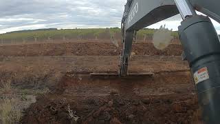 337Excavator with 12ft grader blade vs 8ft bucket silting [upl. by Rebe]