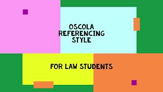 Oscola Referencing Guide for Law Students [upl. by Felix]