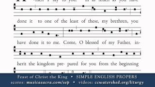 COMMUNION Year A • Christ the King • SIMPLE ENGLISH PROPERS [upl. by Maurilla]