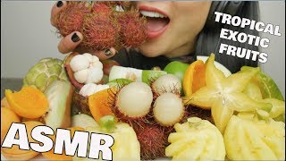 ASMR TROPICAL EXOTIC FRUITS EATING SOUNDS NO TALKING  SASASMR [upl. by Atimad710]