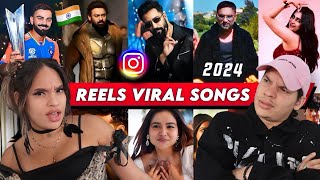 Waleska amp Efra reaction to INDIAN SONGS that went viral on REELS and are stuck in your head [upl. by Alletsirhc649]