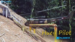 Bell 204 Huey UH 1D lands Helipad in Quantam River PS01 [upl. by Cally769]