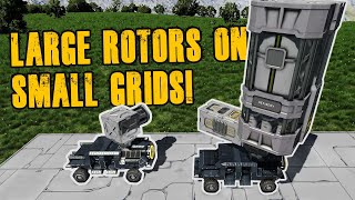 Quick Tips Large Rotor Heads on Small Grids  Space Engineers [upl. by Ancalin311]