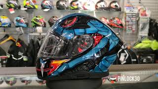 Axor Apex Venomous Black Blue Helmet Features  DJ Helmets [upl. by Leonanie405]