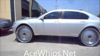 AceWhipsNET First In the Game BMW 745LI on 30quot DUB Swyrl Floaters [upl. by Ardnuassak]