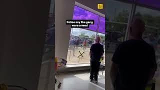 Armed gang try and steal motorbike from outside supermarket sainsburys stockport crime [upl. by Attelrahs103]