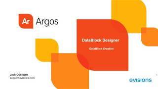 Argos 63 DataBlock Designer Training [upl. by Anileh]