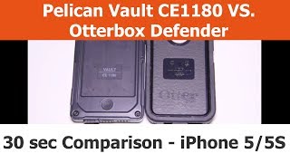 Top 3 Differences  Otterbox Defender vs Pelican Vault CE1180 in 30 seconds  iPhone Cases [upl. by Atnauqal]