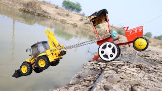 JCB 5CX And Tata Dumper Accident Pulling Out HMT Tractor  Cartoon Jcb Tractor  Tata Tipper  CSToy [upl. by Aniluap]