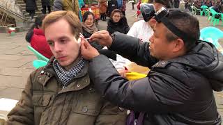 Chinese street ear picking Ear Cleaning for man China ASMR [upl. by Nottus400]