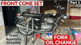 Royal Enfield Interceptor 650 Front Cone Set Change  Part 1 [upl. by Hilde]