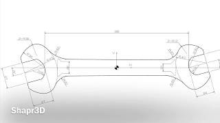 How to Shapr3D Sketch spanner drawing 13 [upl. by Aihtnis]