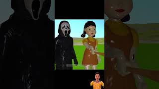 Scary Teacher 3D vs Squid Game Cut Pumpkin Face Mask Halloween Nice or Error halloweenshorts [upl. by Alius]