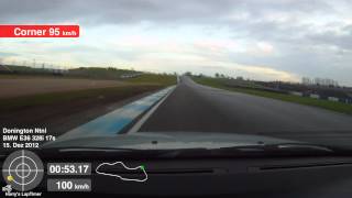 One lap of Donington Park in the BMW E36 328i with Harrys Laptimer [upl. by Charita509]