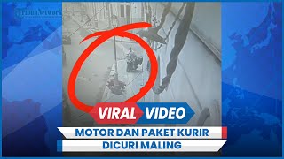 Terekam Detikdetik Motor Kurir dan Puluhan Paket Dicuri saat Korban Antar Barang [upl. by Deirdre]