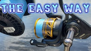 Spooling Braid Easy Way to Spool a Spinning Reel braid fishingline [upl. by Alyakam]