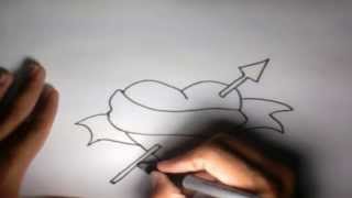 Como dibujar un Corazón Flechado l How to draw a heart with Arrows [upl. by Clifton]