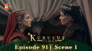 Kurulus Osman Urdu  Season 2 Episode 91 Scene 1  Malhun Khatoon ka kya matlab hai [upl. by Aerdnahc]