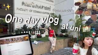 ONE DAY VLOG AT UNI  ตามติดชีวิตสาว commarts cu ปีหนึ่ง 1 วัน  learning eating and boxing [upl. by Sung827]