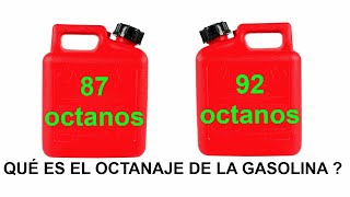 Qué es el octanaje de las gasolinas [upl. by Aicala]