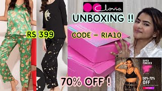 UNBOXING CLOVIA  70 on Lingerie Nightwear Activewear Babydoll  Haul starting Rs 199 [upl. by Volnay]